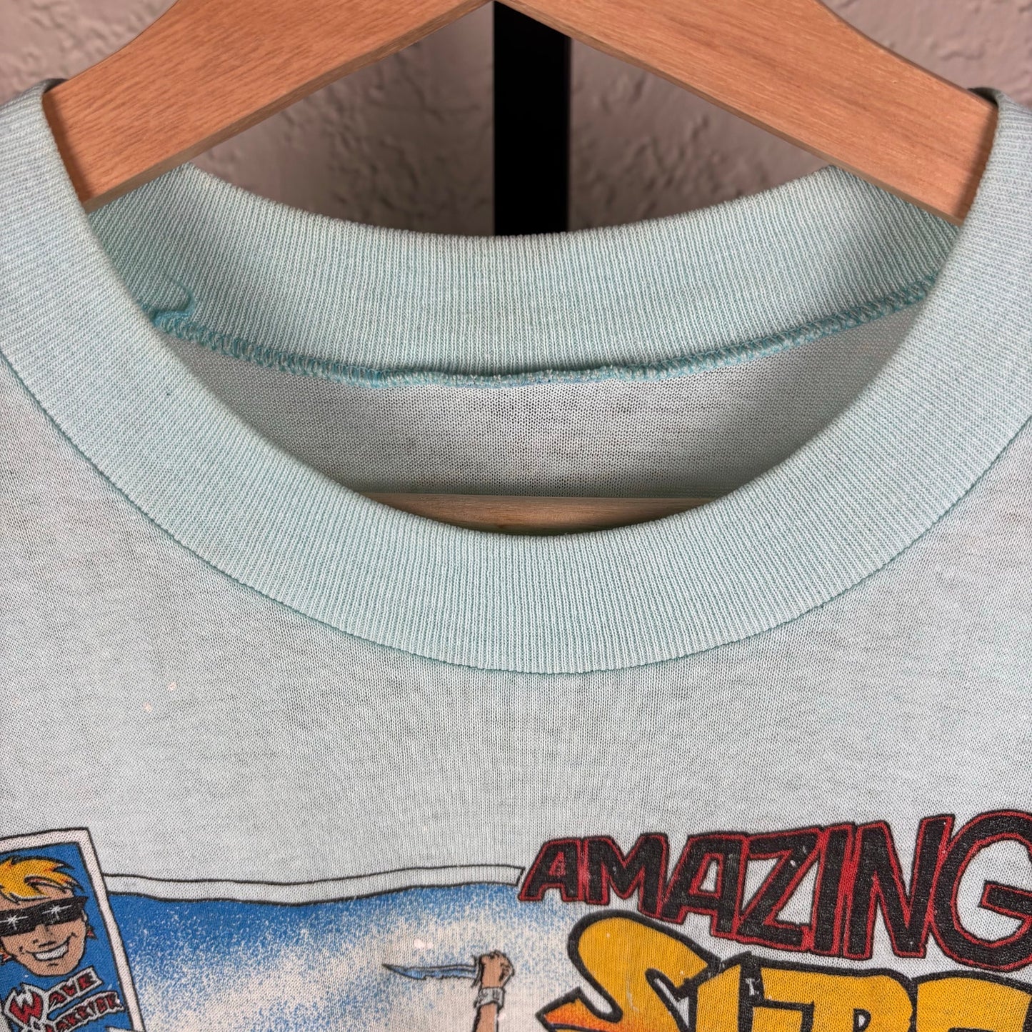 Vintage 80s Amazing Surf Comics Wave Warrior Small Tee