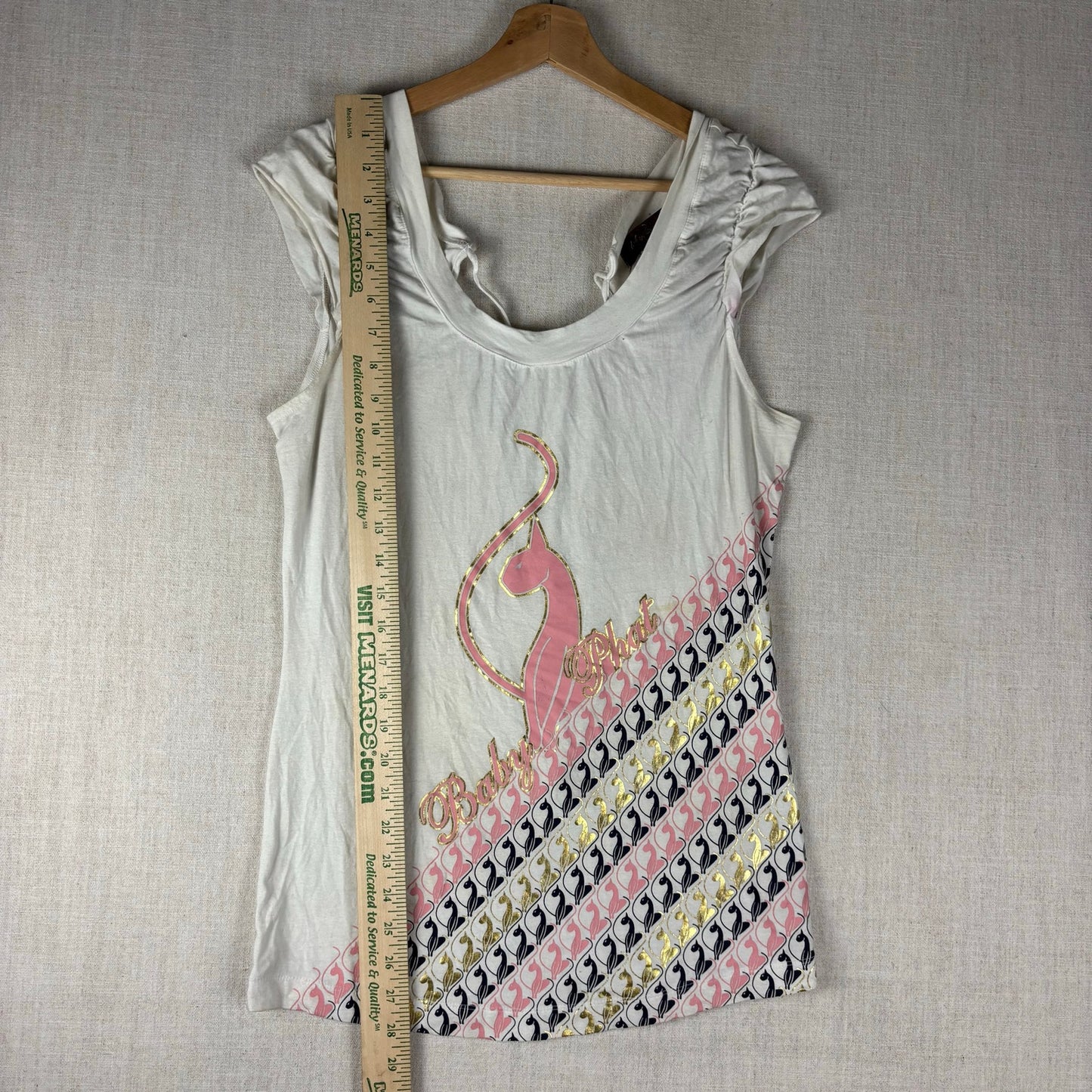 Baby Phat Y2K Cat Logo Sleeveless Back Lace XL Top