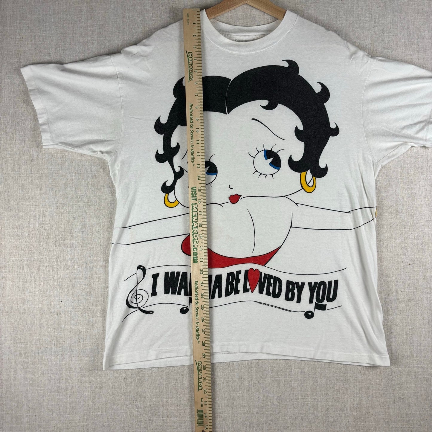 Vintage Betty Boop I Wanna Be Loved By You 90s Wrap Around XL Shirt