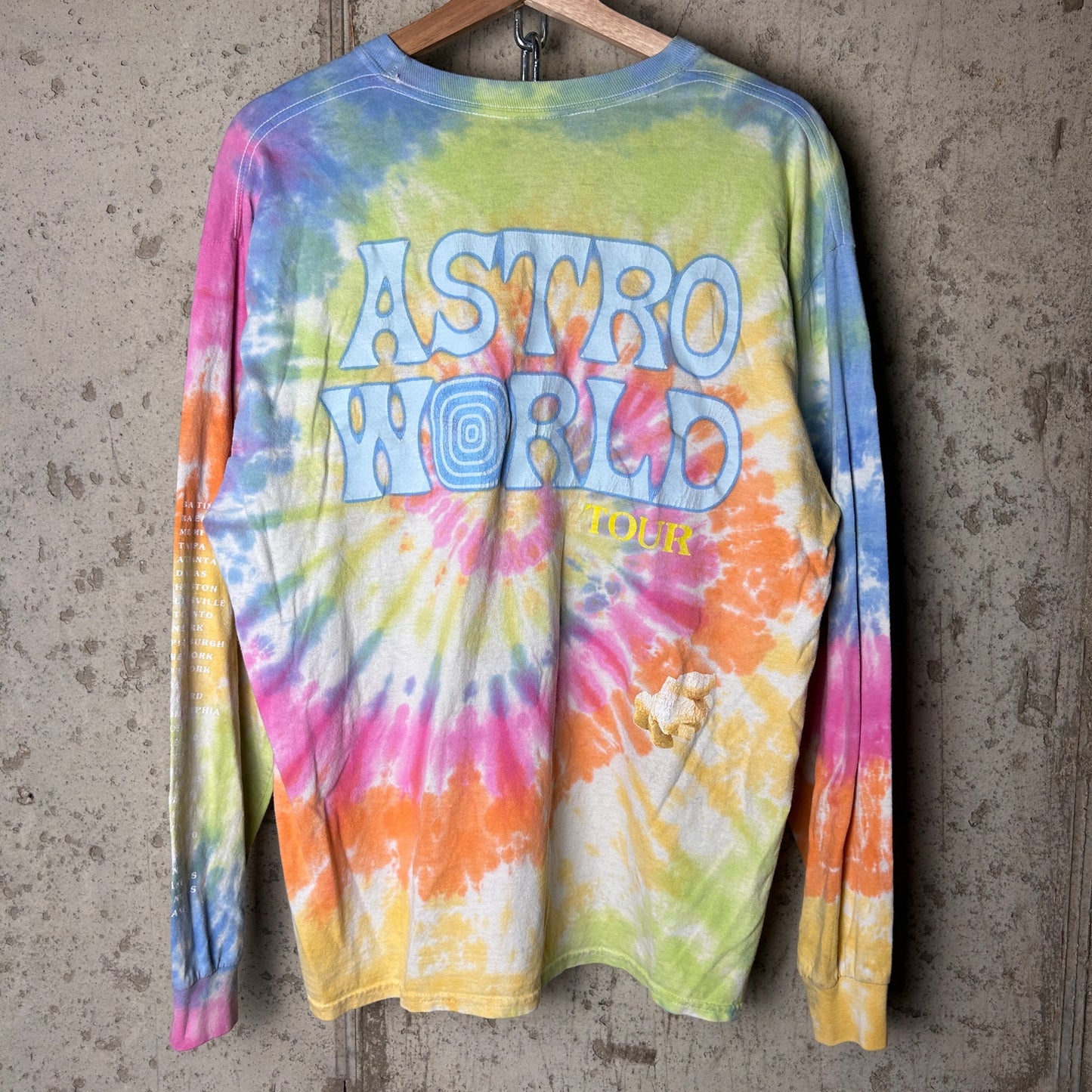 Astroworld Travis Scott Tie Dye 2018 Album Tour Large Longsleeve Shirt