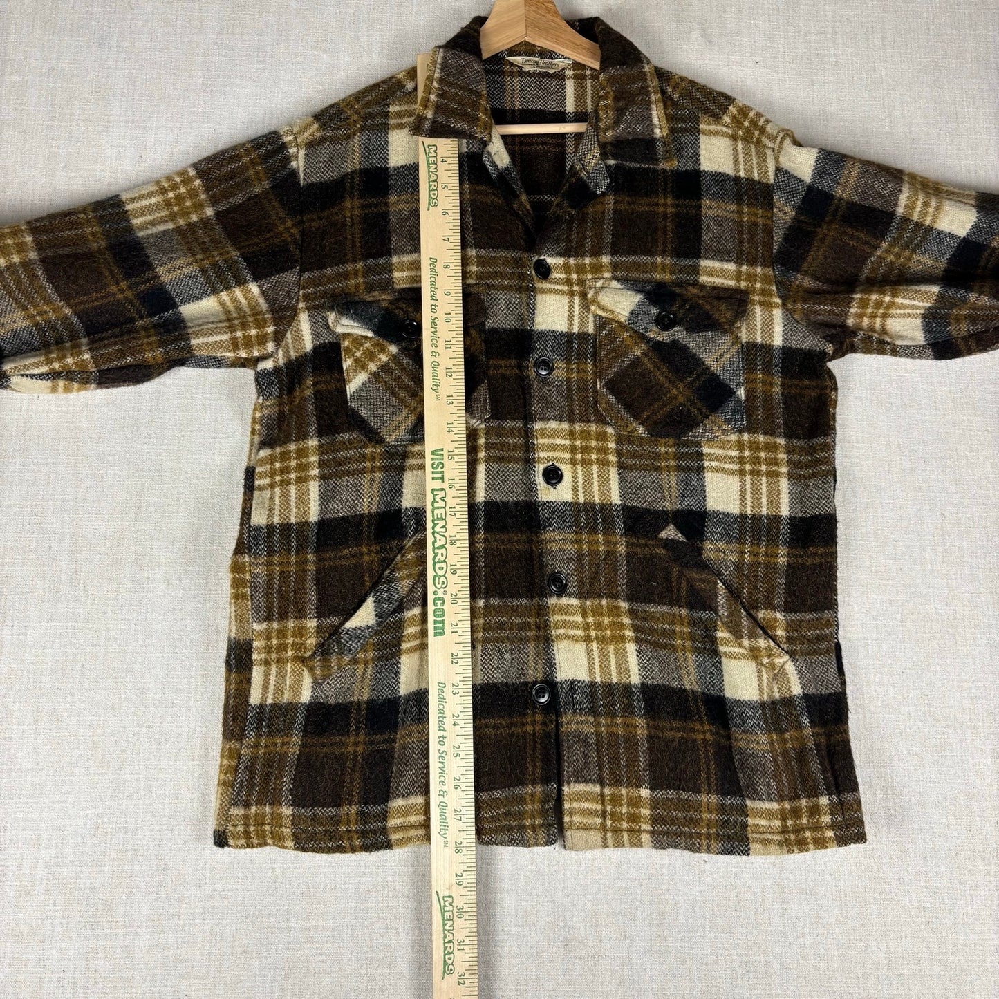 Vintage Mohair Deacon Brothers Wool Plaid Button Up Flannel Large