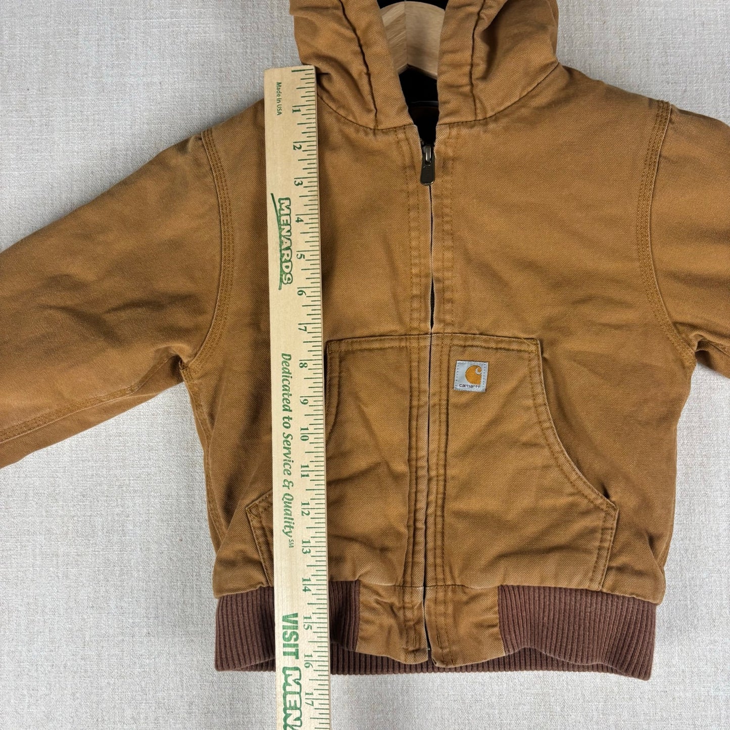 Y2K Carhartt Full Zip Hooded Duck Canvas Toddler 4T Wheat Jacket