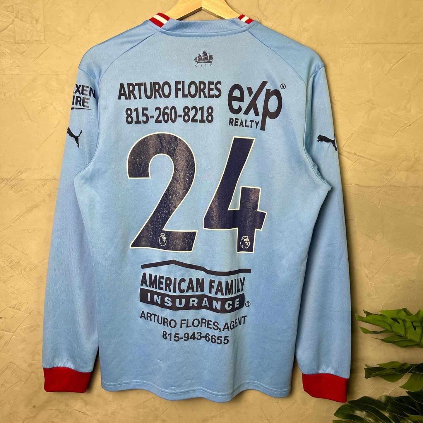 Manchester City Long Sleeve Puma Football Soccer Jersey Kit 24 L