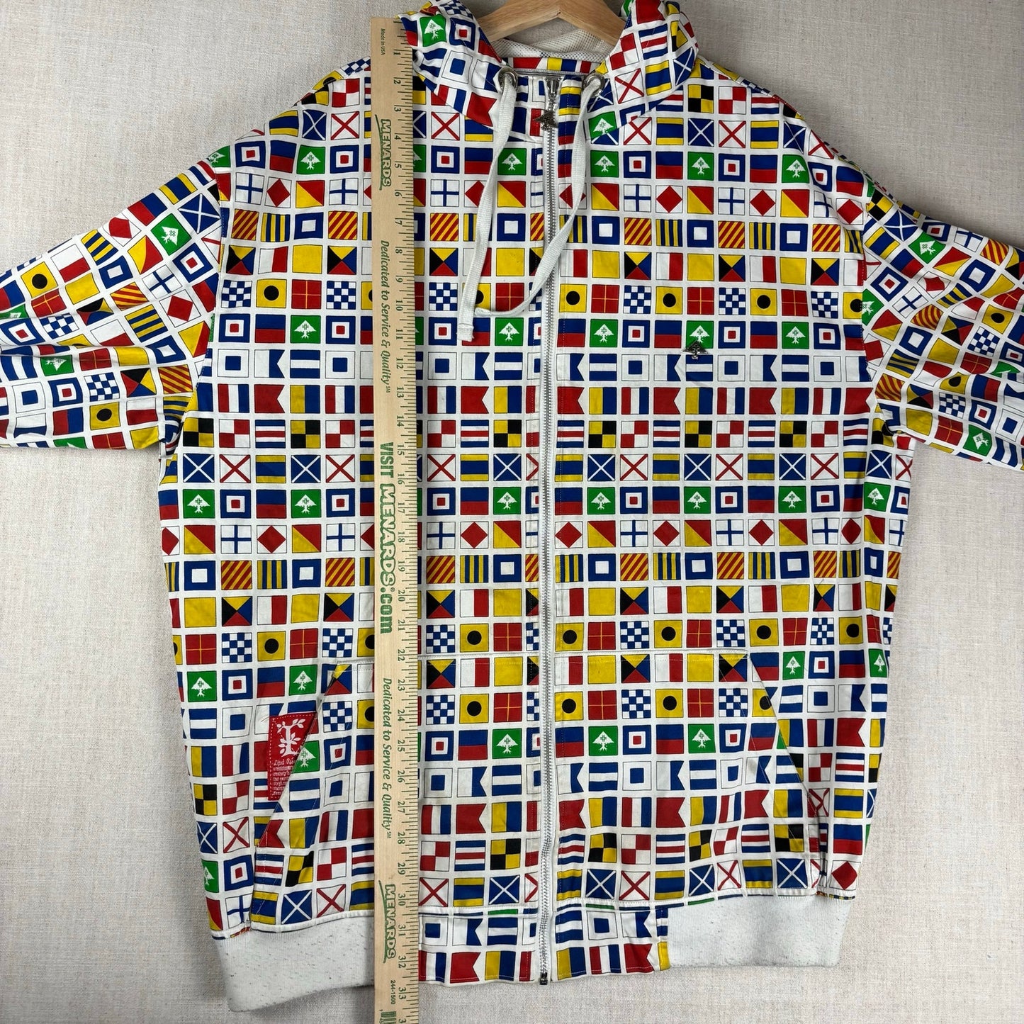 LRG Lifted Research Group World Flags AOP Y2K Zip Up Hoodie 3XL