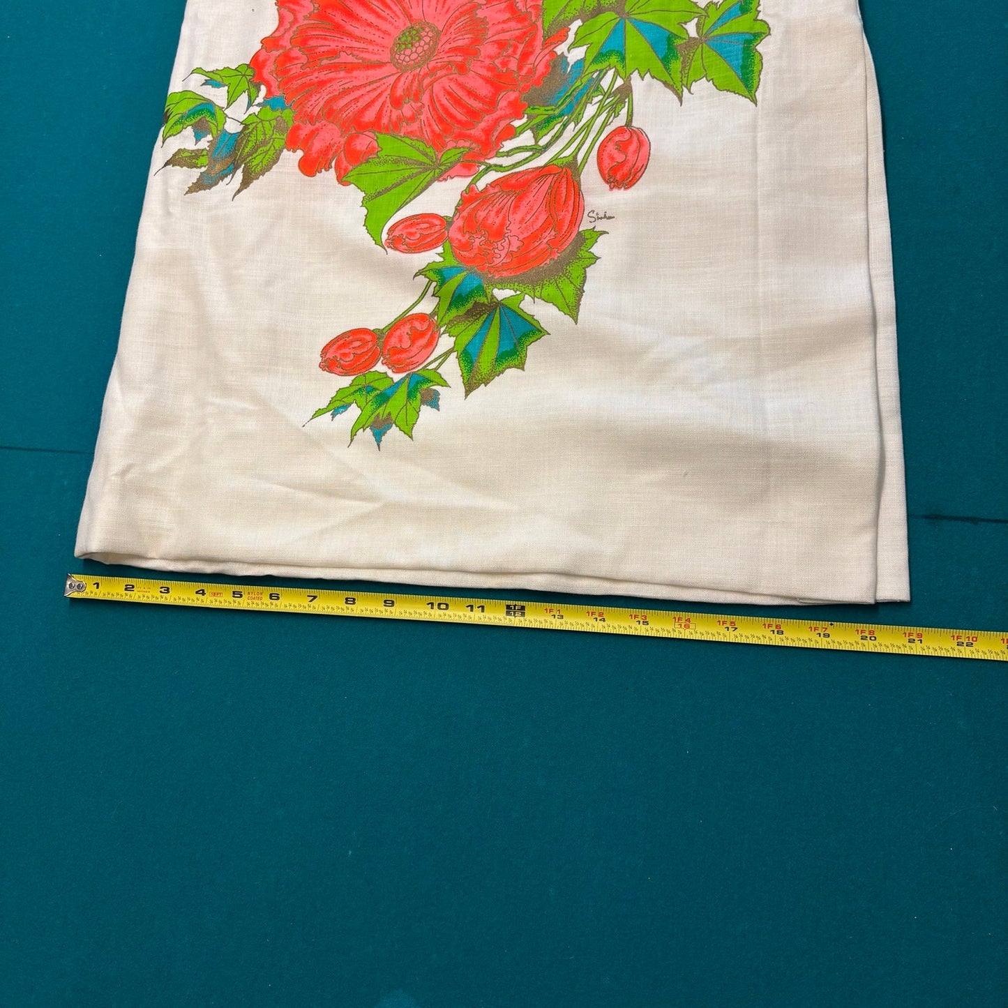 Vintage Alfred Shaheen Hand Painted RARE Hawaiian Three Button Maxi Dress