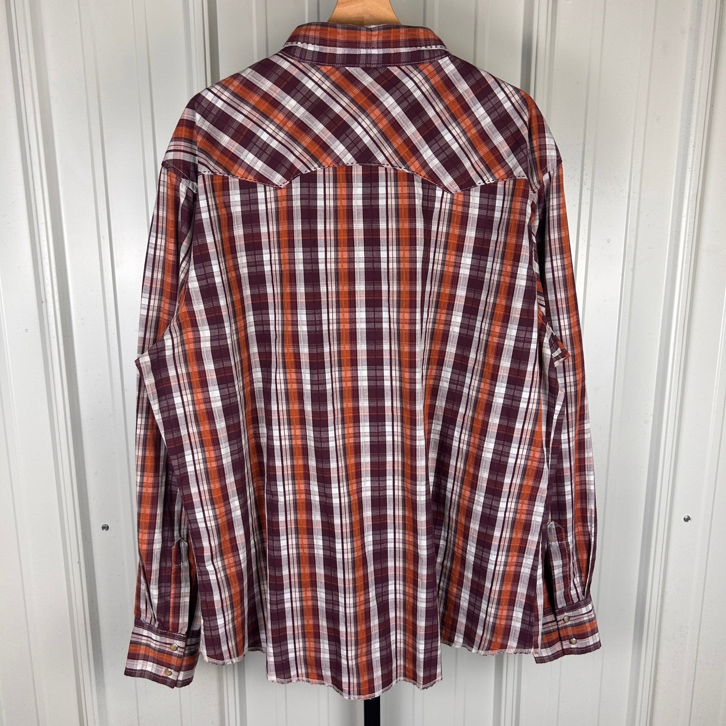 Wrangler Pearl Snap Cowboy XXL 90s Vintage Two Pocket Flannel