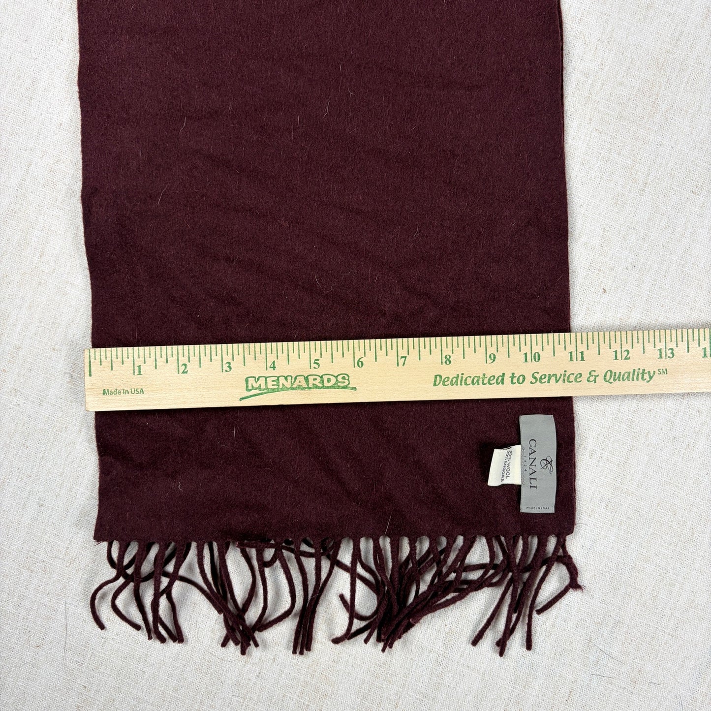 Canali Scarf Made in Italy Burgundy Wool Angora 68" x 11"
