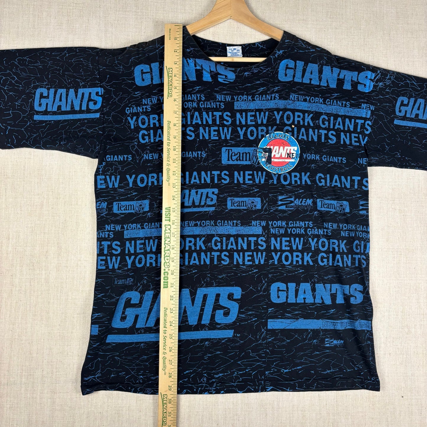 Vintage Salem Sportswear New York Giants NFL AOP XL Tee