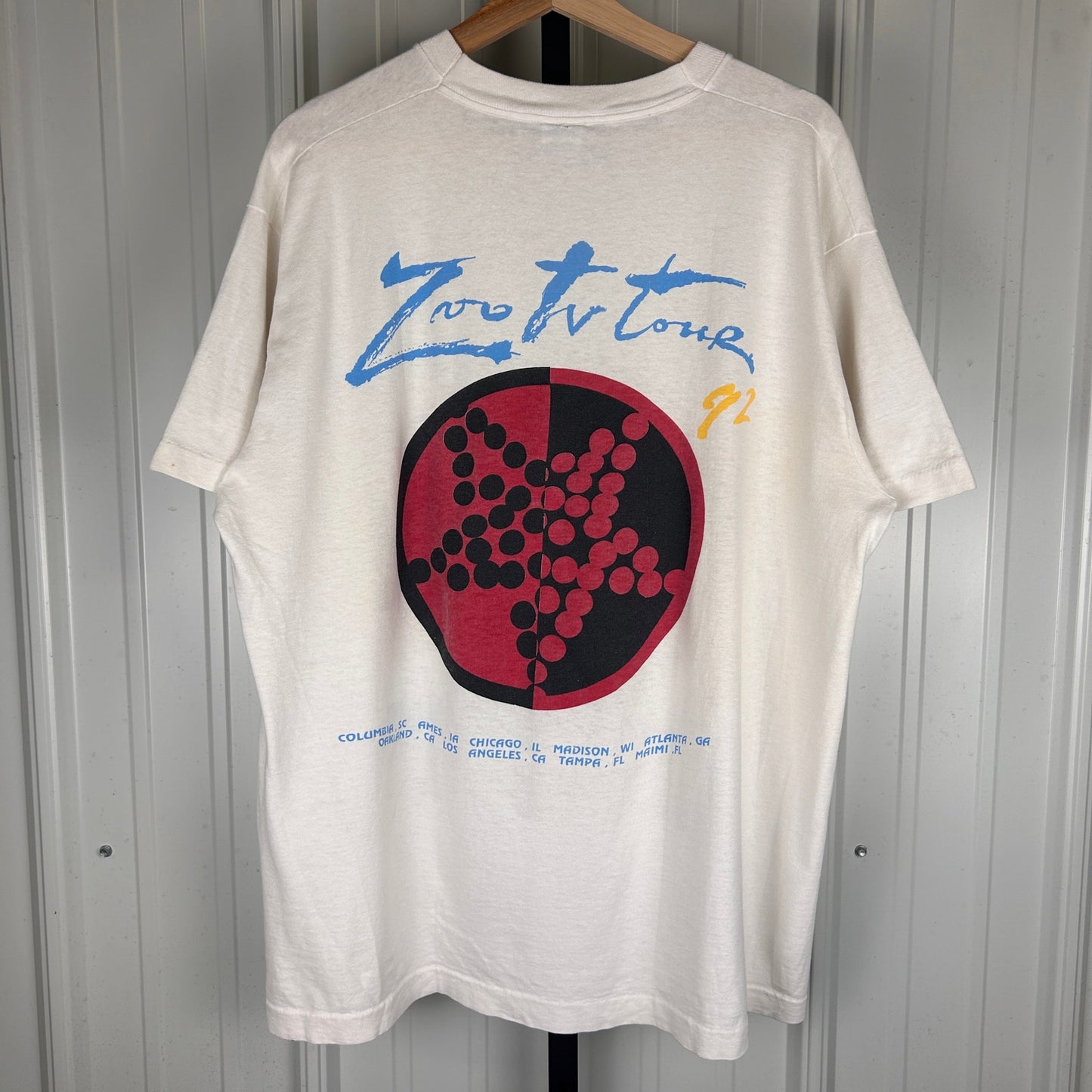 U2 Zoo TV Vintage 1992 Achtung Baby Tour XL Band Tee