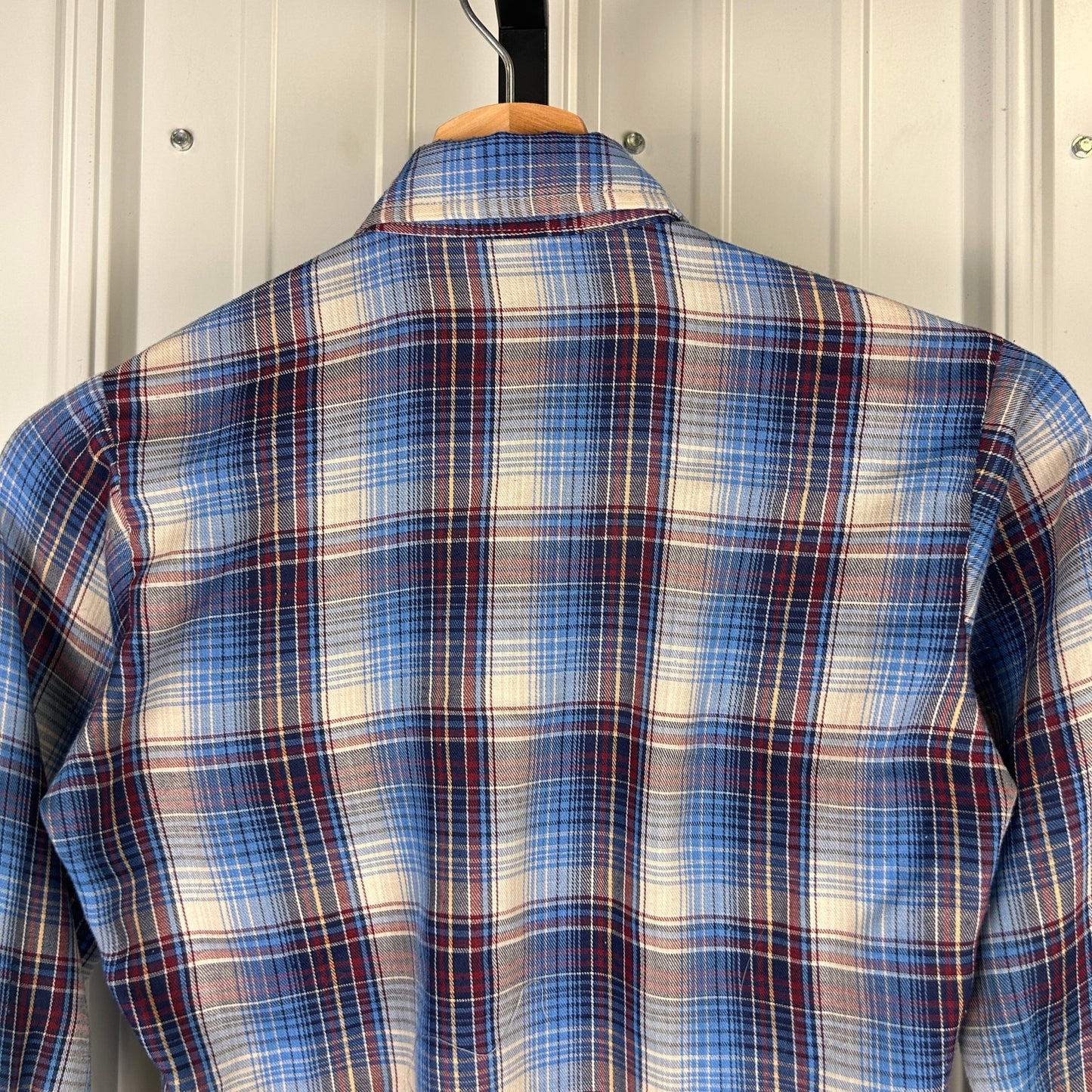 Wrangler Pearl Snap Youth Sz 10 1960s Made in USA Button Up Shirt