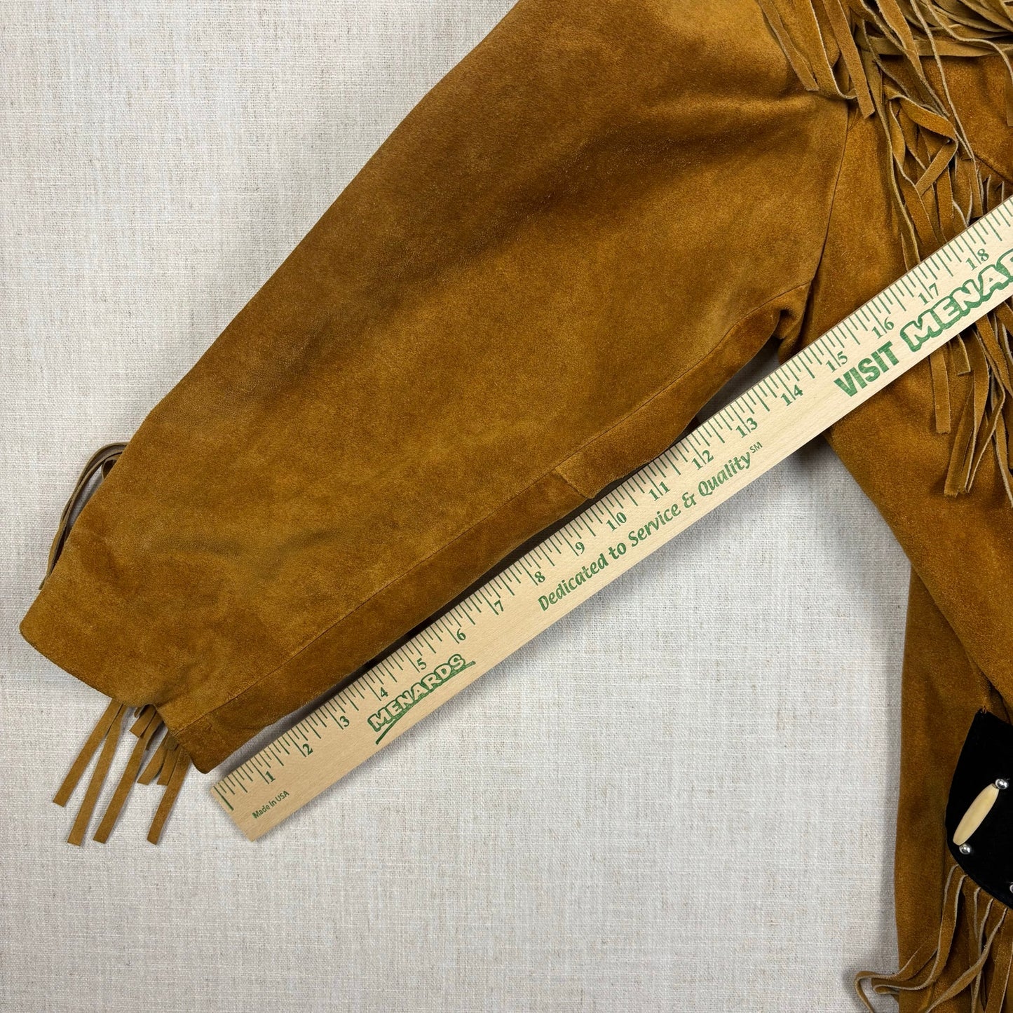 Tansmith 3B West Suede Leather Fringe Native American Style Beaded Small Jacket