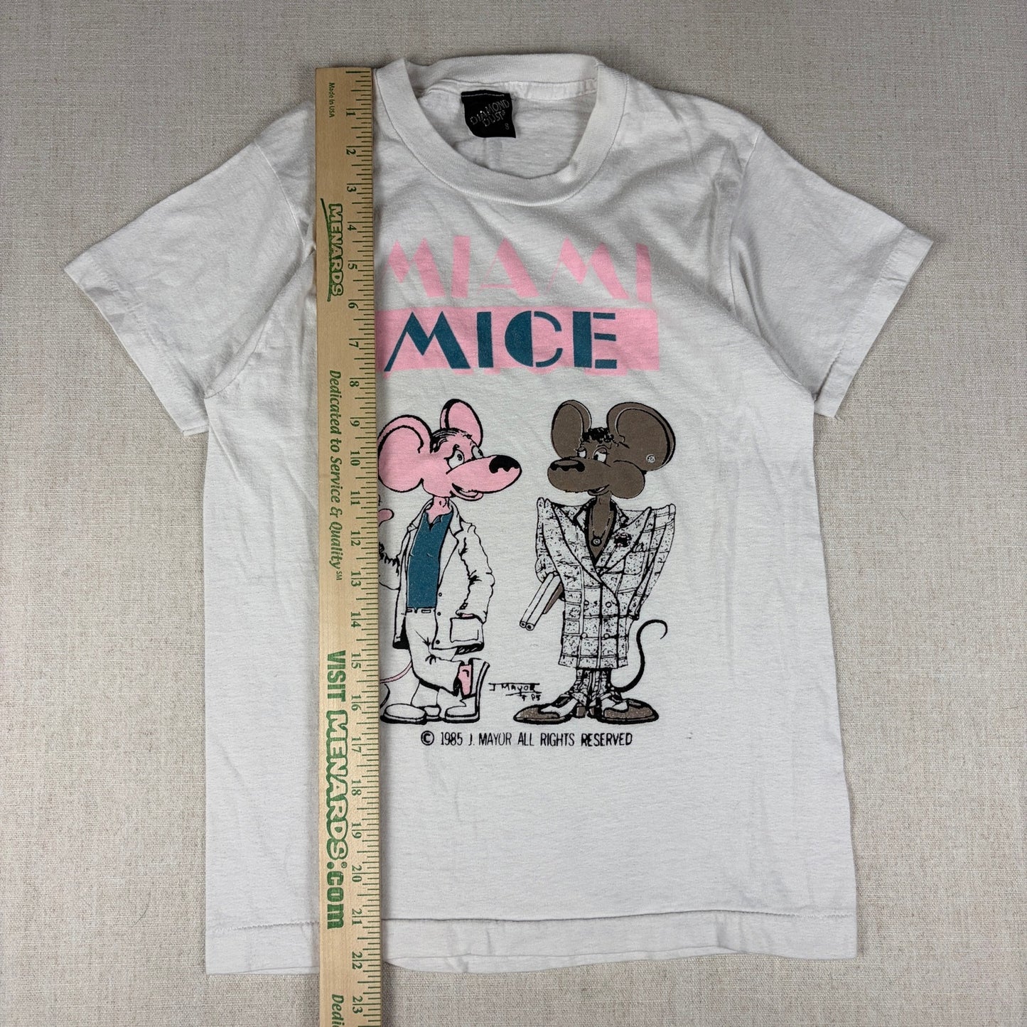 Vintage Miami Mice Diamond Dust 1985 Crime Cartoon Small Tee