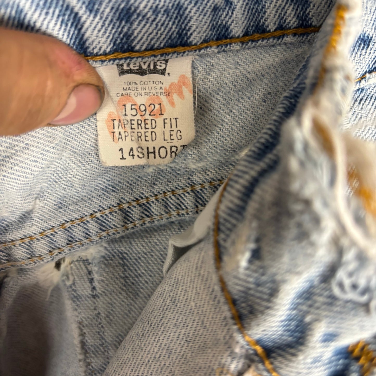 Vintage Levis Orange Tab 15921 Sz 14 Short Custom Distressed Jeans