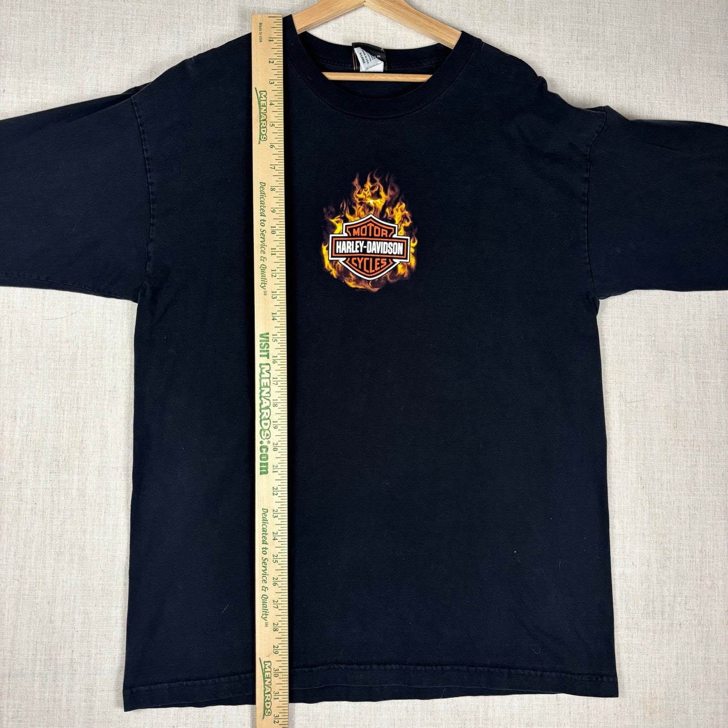 Harley Davidson Flame Longsleeve Made in USA 2007 Y2K XL Spellout Shirt