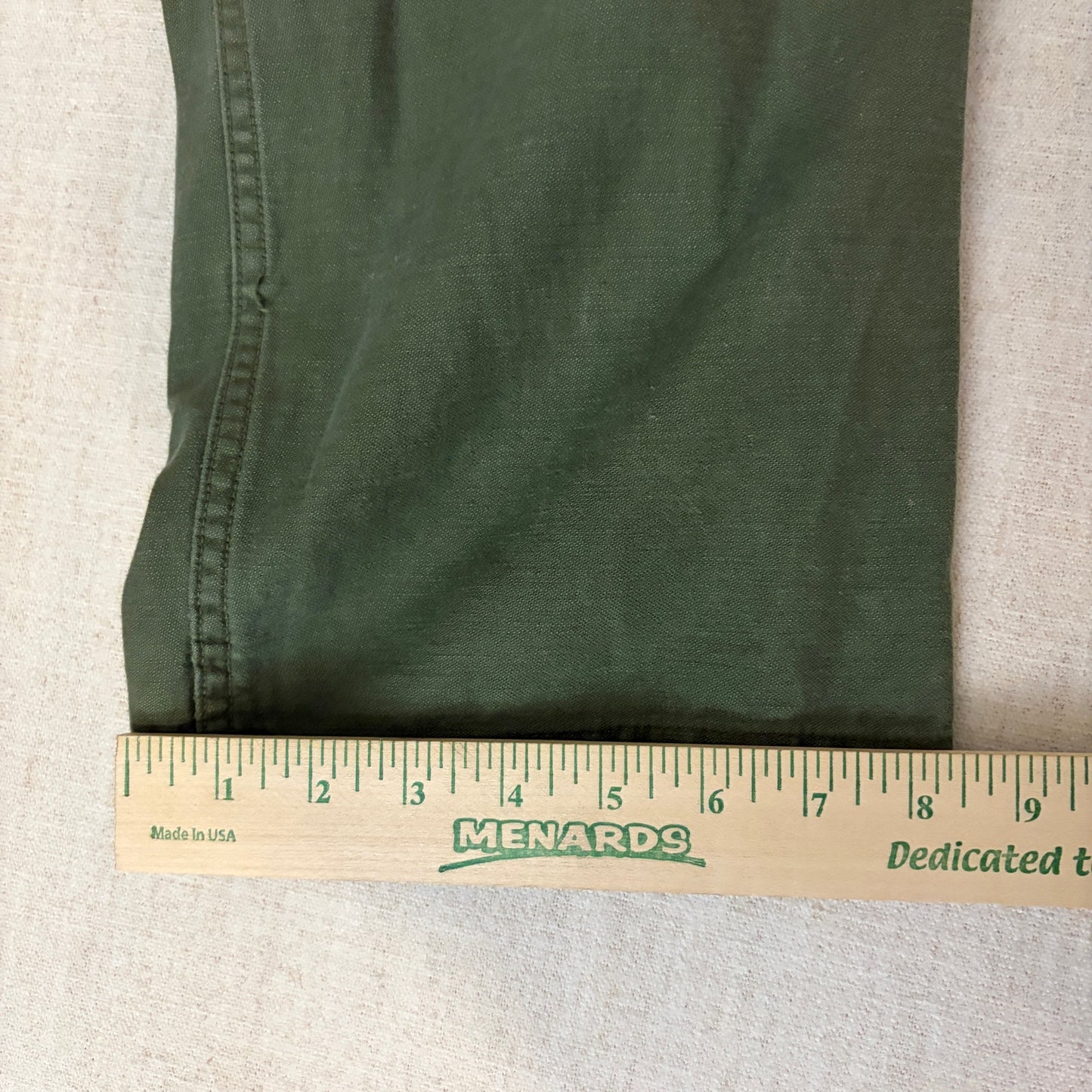 Vintage Military Fatigues OG 107 Button Fly Army Sateen Sz 24 Trousers