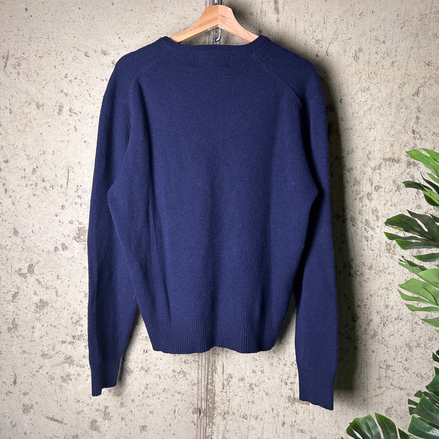 Jack Nicklaus Golf Lambs Wool Tagged 44 Fits Mens Medium 80s Knit V-Neck Sweater