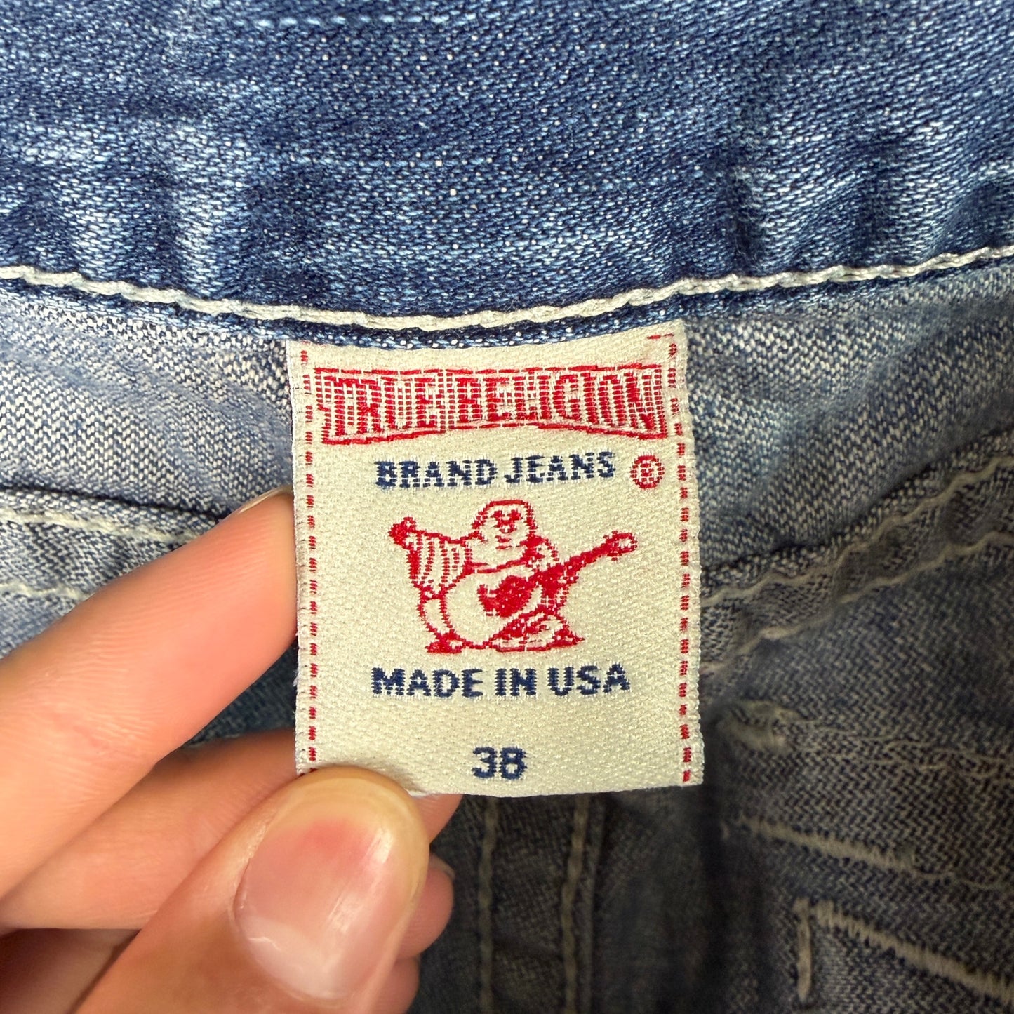 True Religion Rainbow Billy Sz 38 Cotton Distressed Jeans