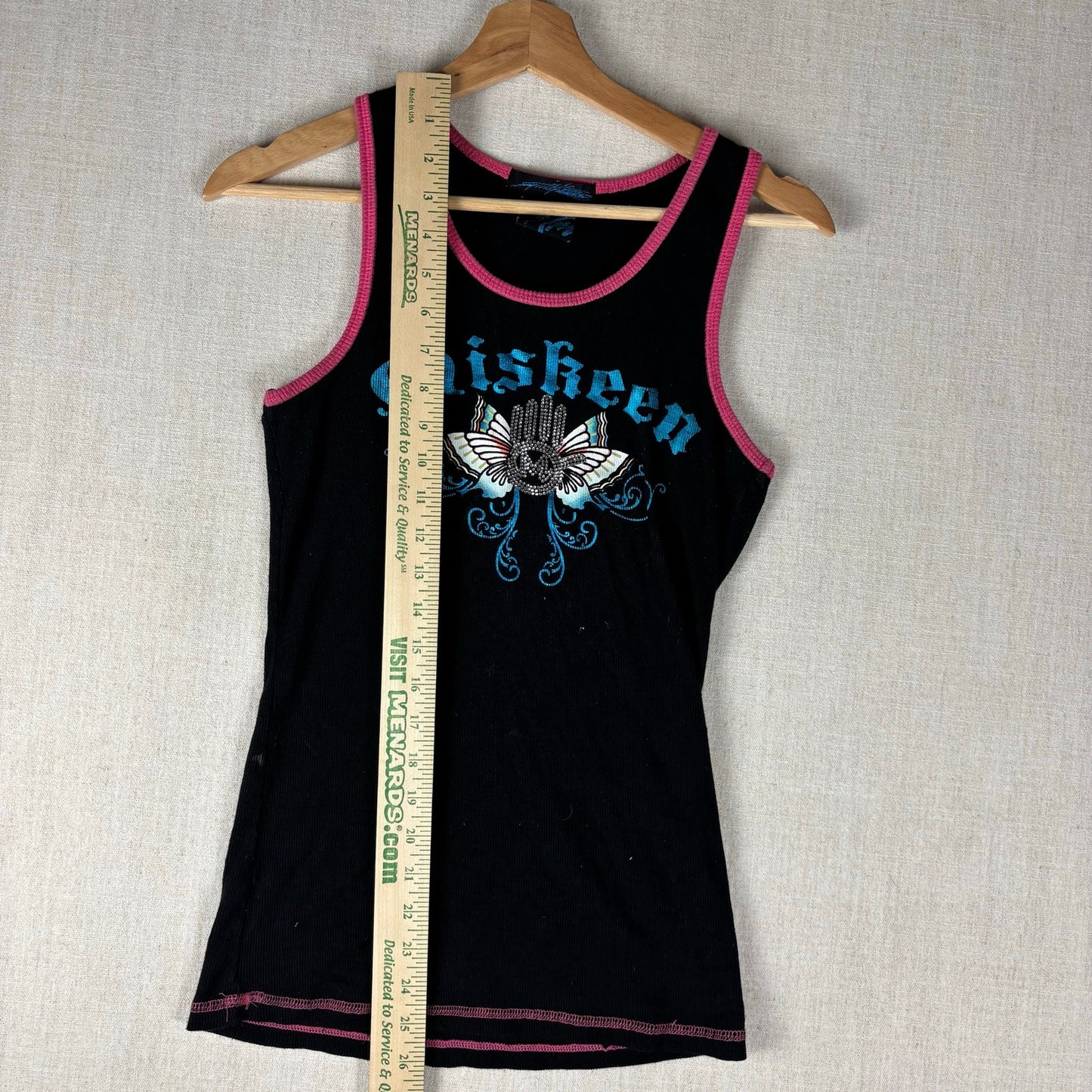 Miskeen Y2K Bedazzled Tribal Butterfly XL Tank Top
