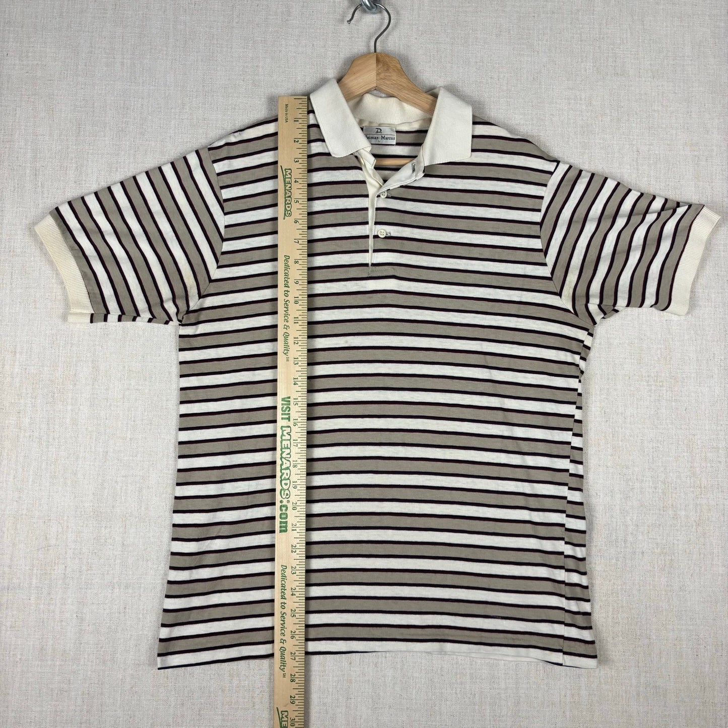 Vintage Neiman Marcus Striped Polo Golf Large Shirt