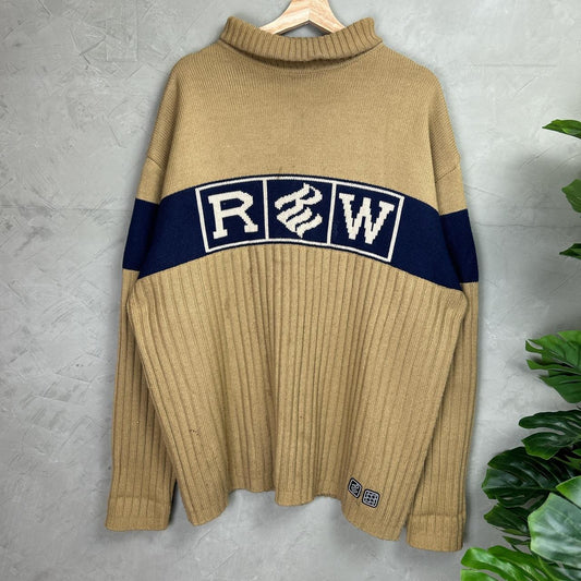 Roca Wear Y2K Ribbed Knit Turtleneck Sweater XL