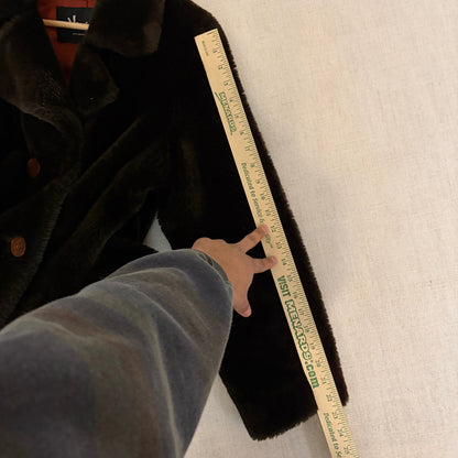 Vintage Borgana Faux Fur Double Breasted Dark Brown Coat