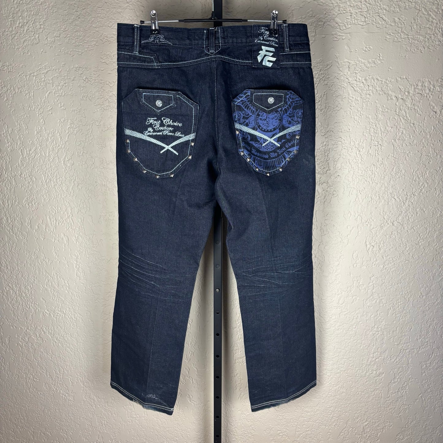 Y2K Baggy Dark Wash Skater Jeans First Choice Couture Sz 36 Denim Pants