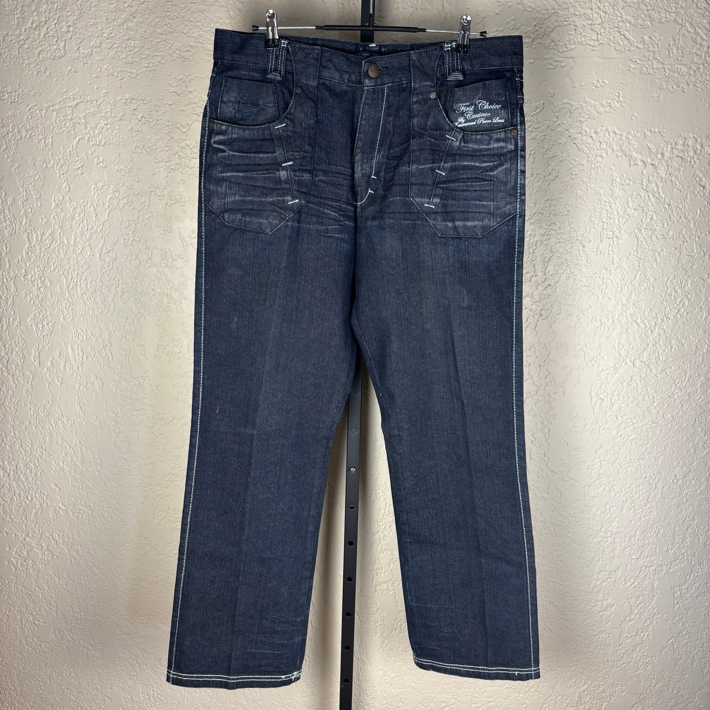 Y2K Baggy Dark Wash Skater Jeans First Choice Couture Sz 36 Denim Pants