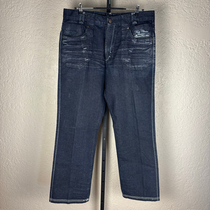 Y2K Baggy Dark Wash Skater Jeans First Choice Couture Sz 36 Denim Pants