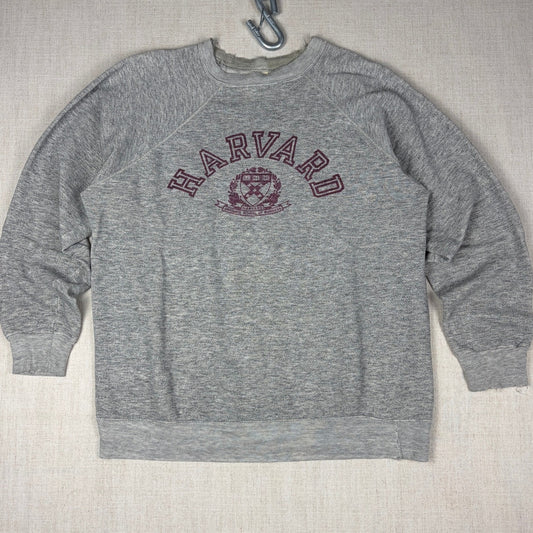 Vintage Champion Harvard University Distressed Thin XL 80s Sweatshirt