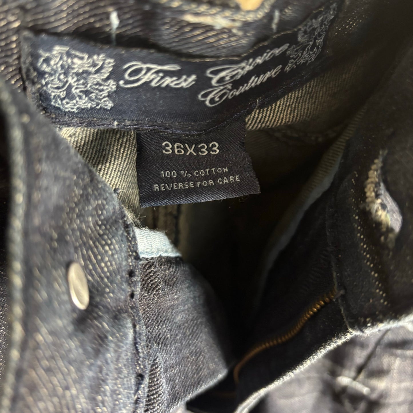Y2K Baggy Dark Wash Skater Jeans First Choice Couture Sz 36 Denim Pants