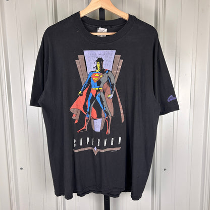 Superman DC Comics 1995 Distressed Graphitti Large T Shirt