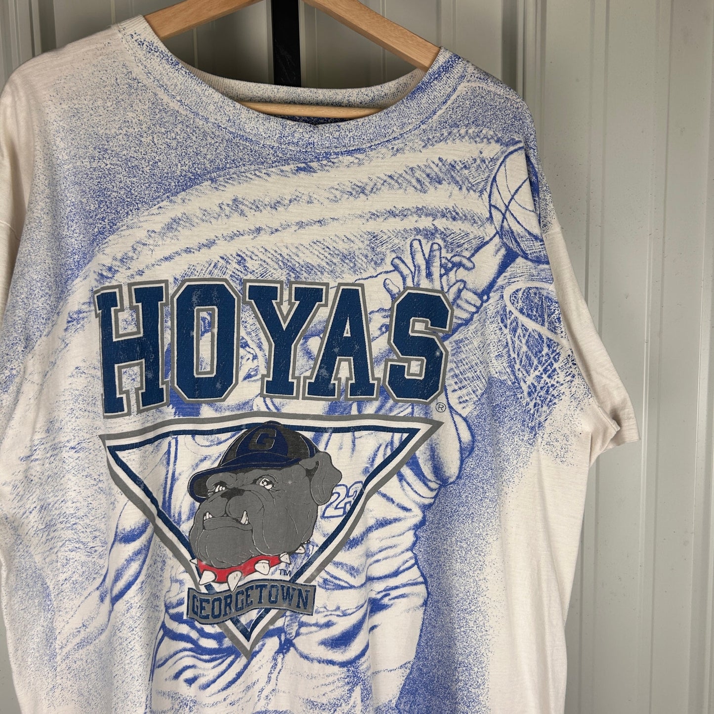 Georgetown Hoyas Vintage AOP NCAA Basketball Graphic XXL Shirt