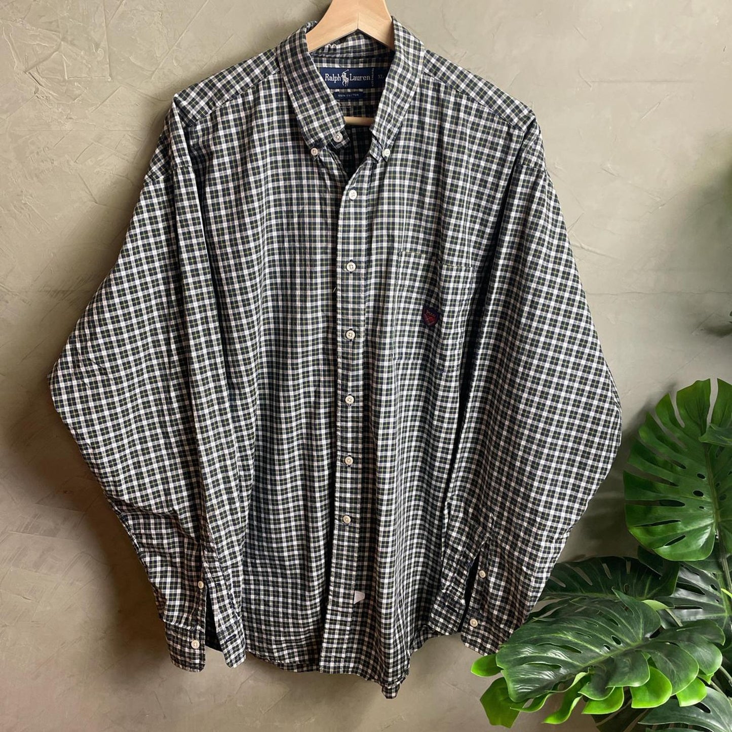 Ralph Lauren Polo Vintage Plaid Button Up 90s XL