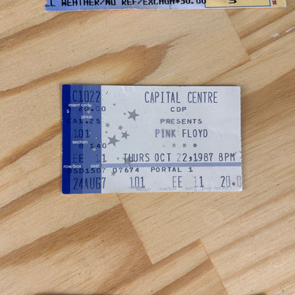 Concert Stubs LOT of 13 1980s 90s Rock Band Used, Pink Floyd