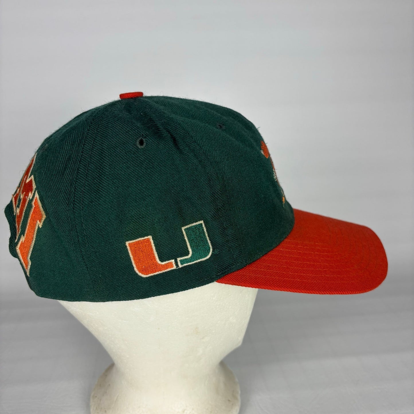 Vintage Miami Hurricanes American Needle Blockhead Snapback Wool Hat