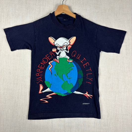 Vintage Pinky and the Brain Surrender Quietly Small Cartoon Shirt