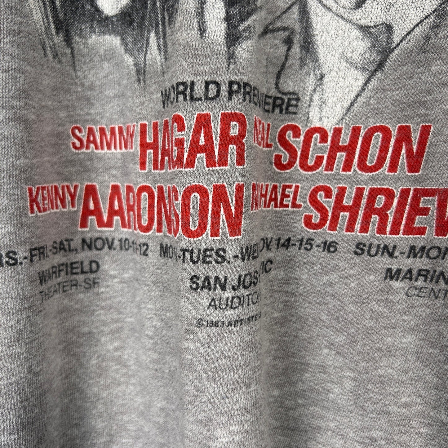 RARE 1983 HSAS Hagar Schon Aaronson Shrieve World Premiere Medium Raglan Shirt