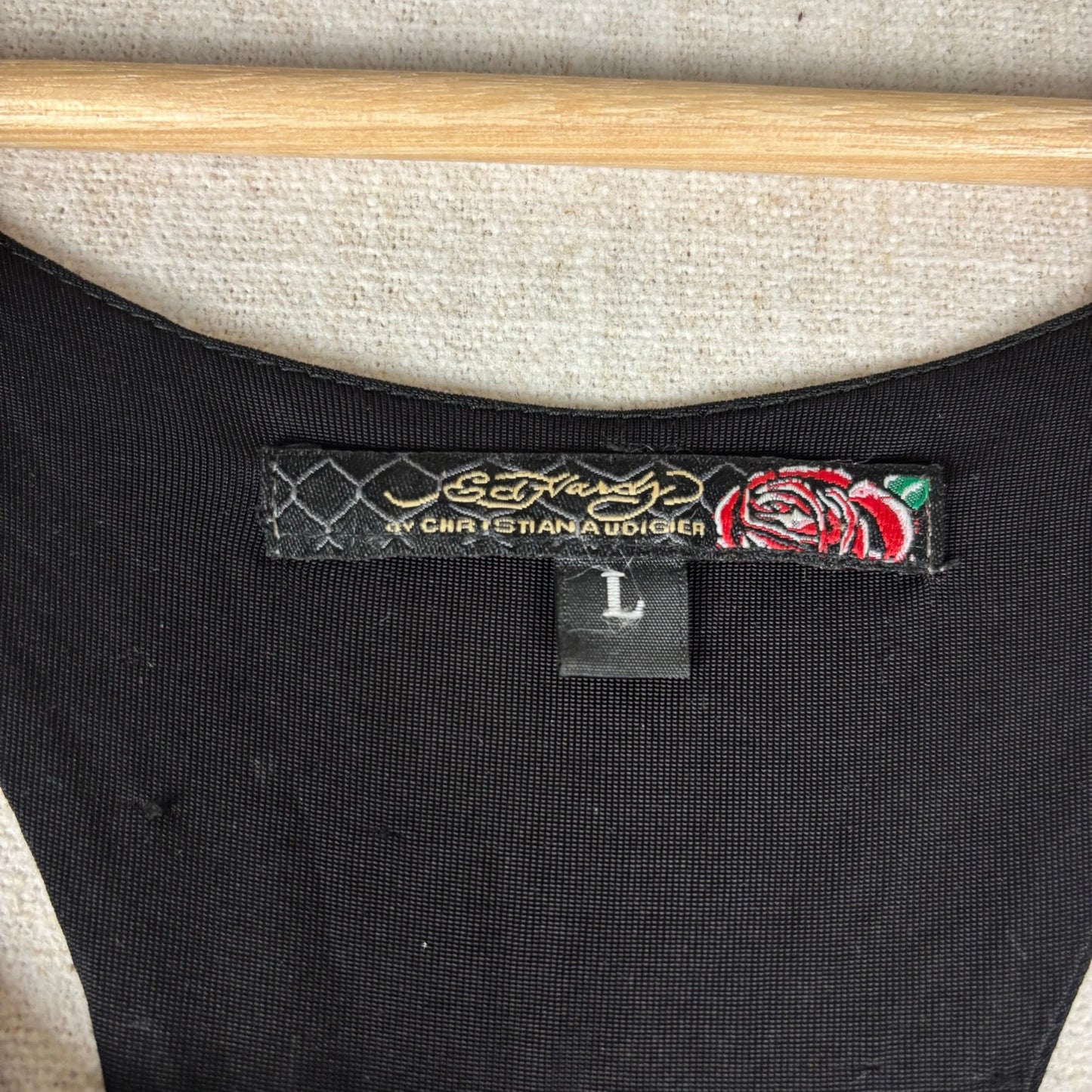 Ed Hardy Y2K Christian Audigier NWT Panther Rhinestone Viscose Large Mini Dress