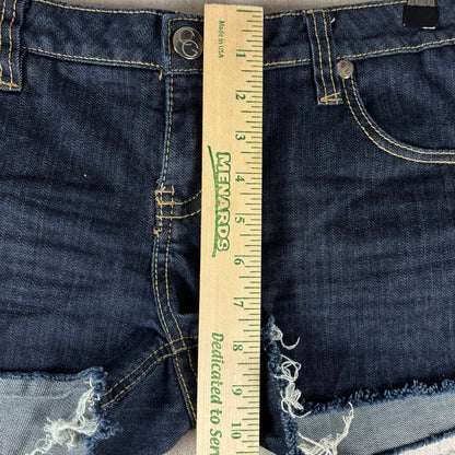 Coogi Rhinestone Y2K Studded Mini Jean Shorts Sz 11/12 Dark Wash