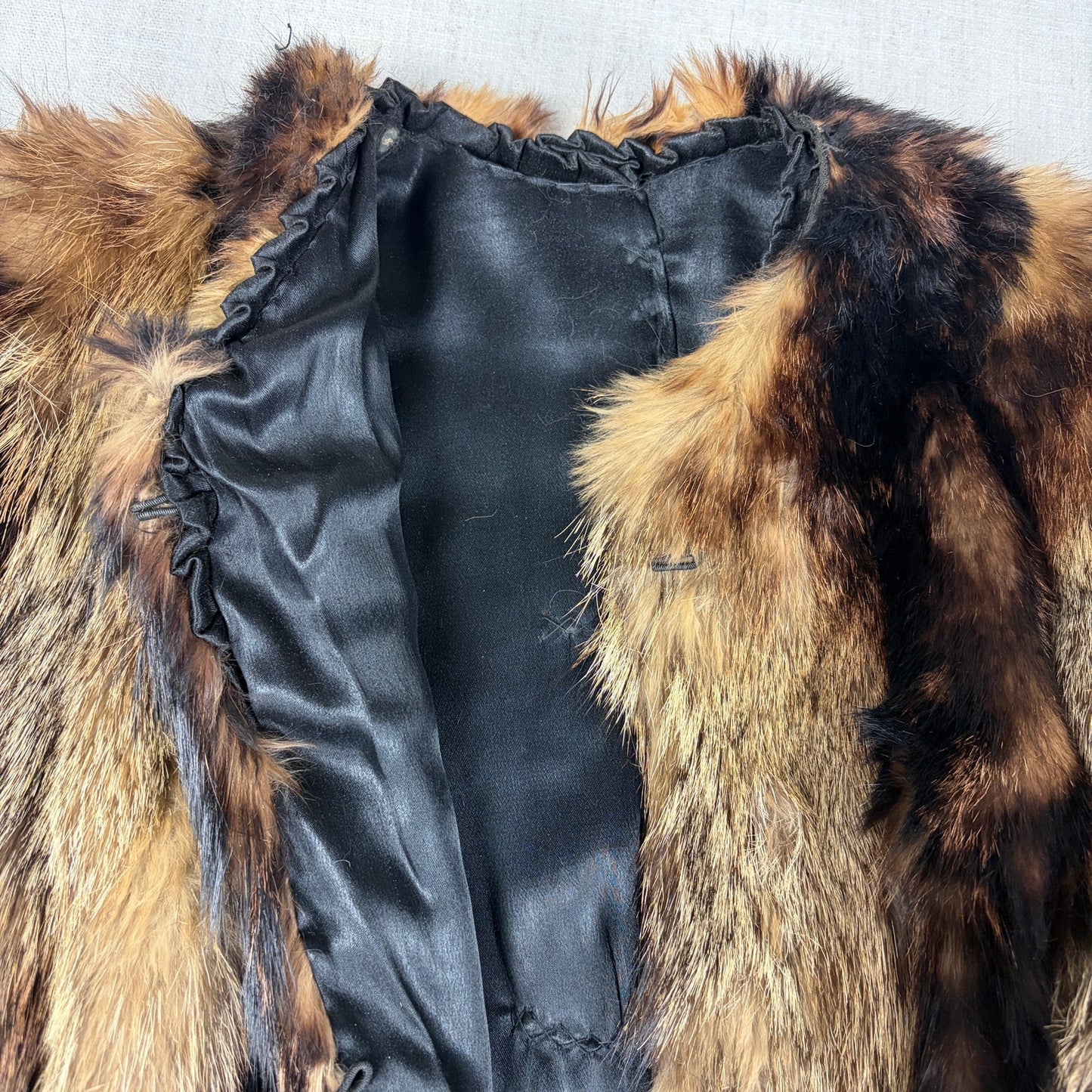 Vintage Raccoon Real Fur Beautiful Handmade Small Jacket