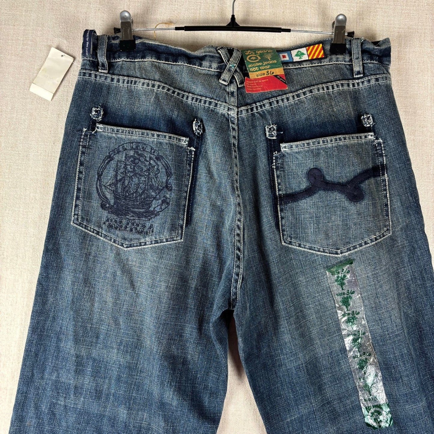 Foundation LRG Jeans Y2K NWT Embroidered Scallywag Skater Sz 36