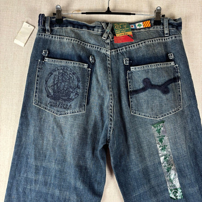 Foundation LRG Jeans Y2K NWT Embroidered Scallywag Skater Sz 36