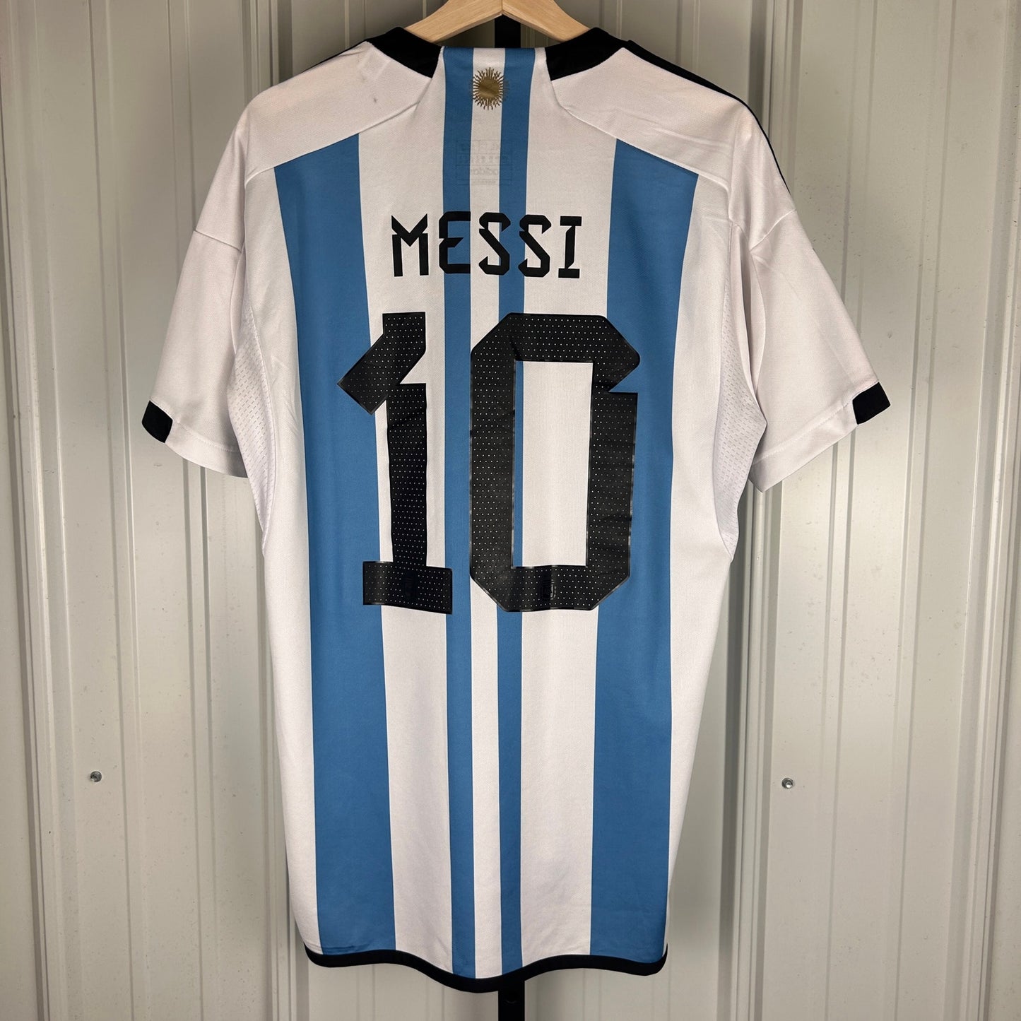 Lionel Messi Adidas 2022 World Cup Argentina XL Slim Fit Aero Ready Jersey