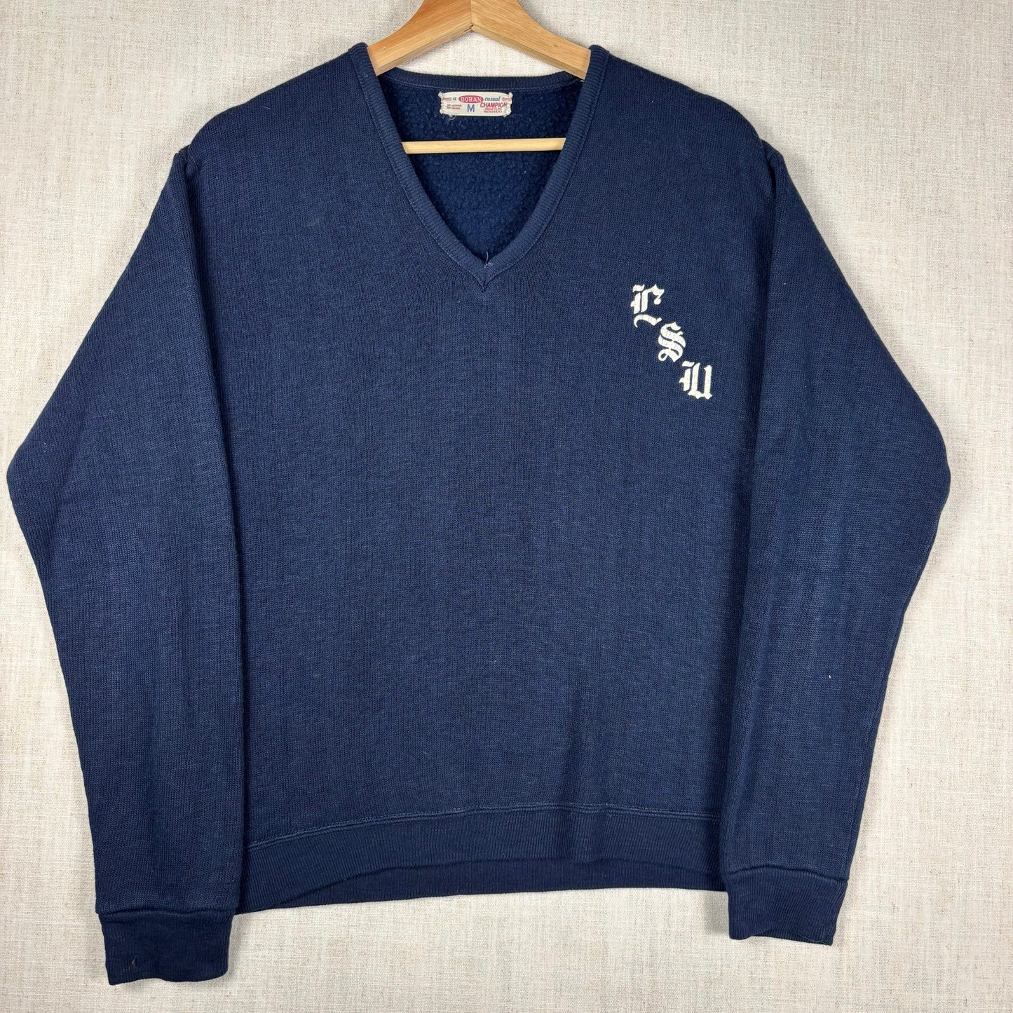 Vintage Champion Doran Casual LSU Tigers Medium V Neck Sweater