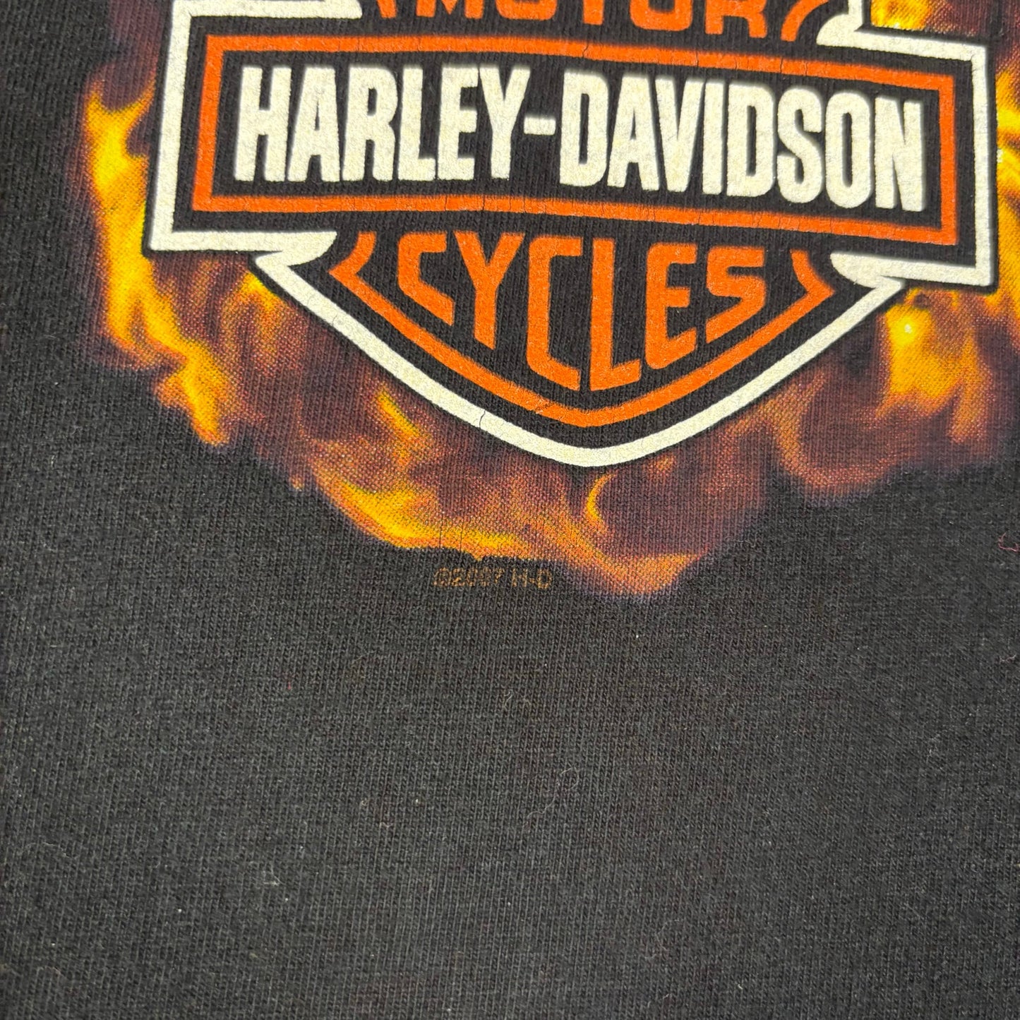 Harley Davidson Flame Longsleeve Made in USA 2007 Y2K XL Spellout Shirt