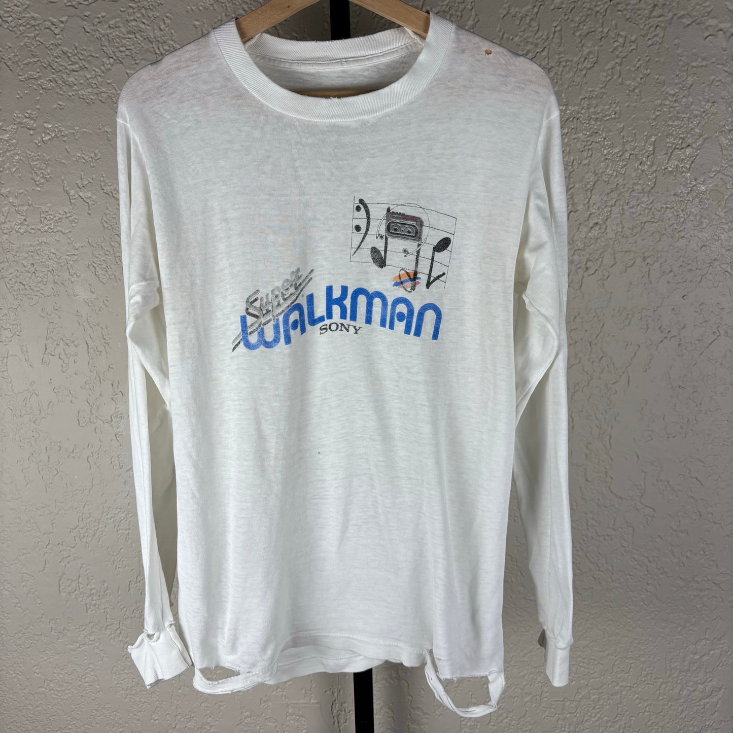 Sony Super Walkman Distressed 80s Small Retro Longsleeve