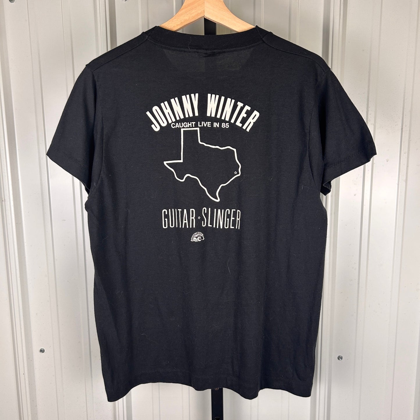 Johnny Winter Serious Business 1985 Caught Live Large Tee