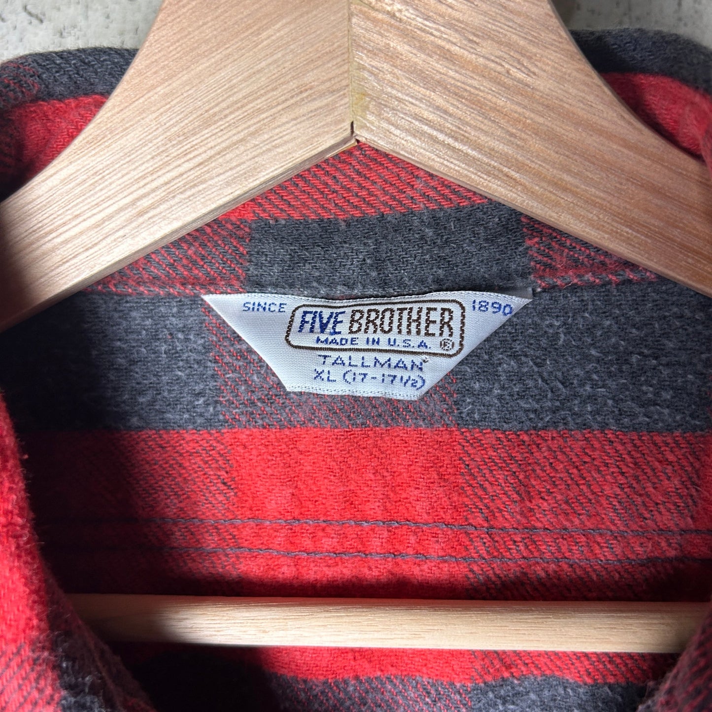 Five Brother Vintage 80s XL Made in USA Heavyweight Cotton Tallman Flannel
