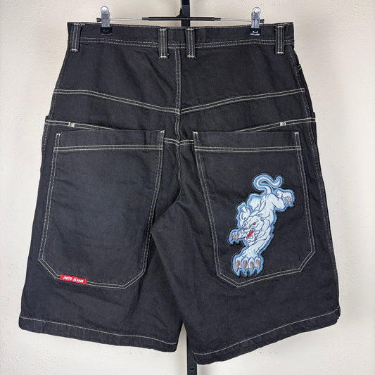 Vintage JNCO Jorts Panther Embroidered Sz 38 Skater Shorts