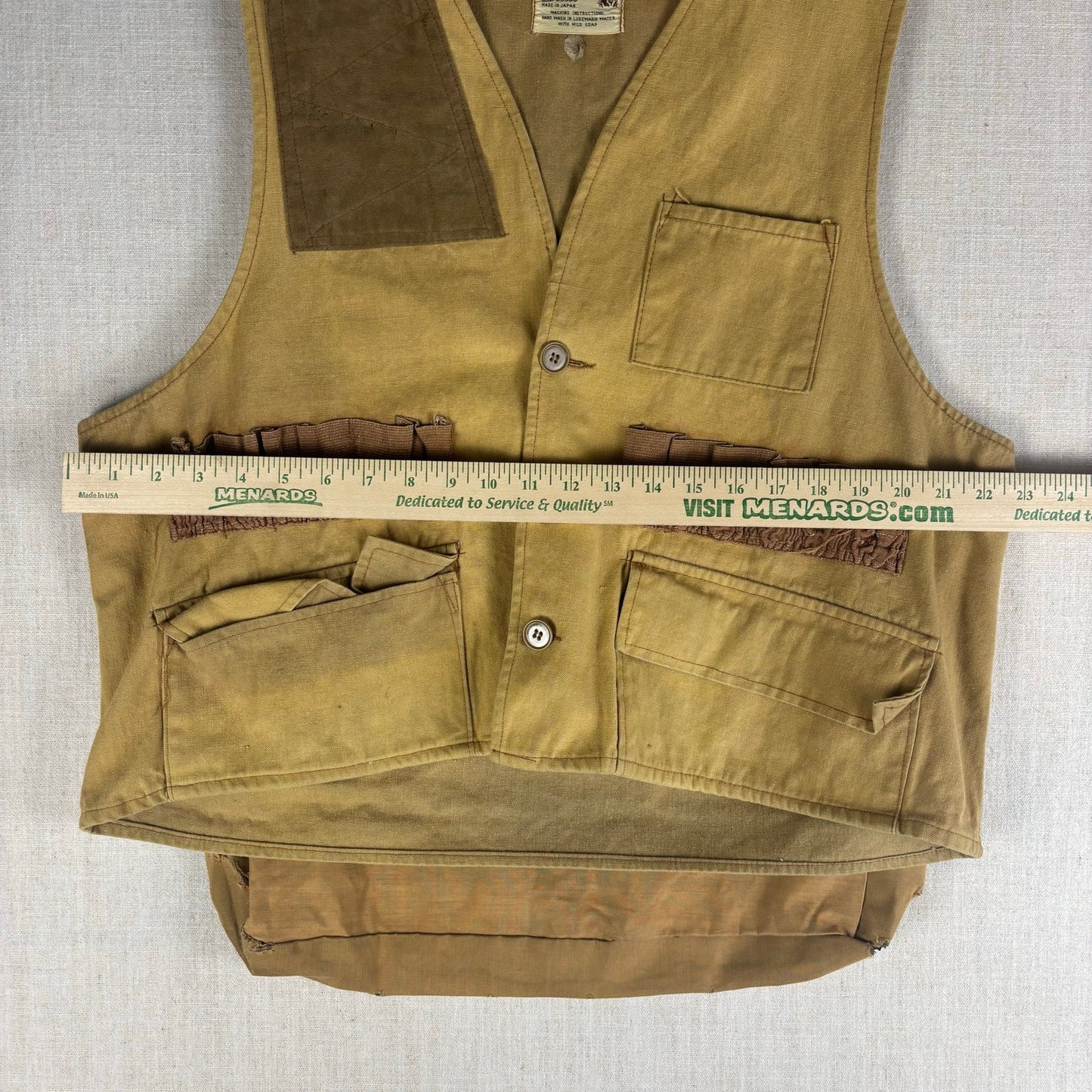 Vintage Nesco Hunting Vest With Game Pouch Made in Japan XL